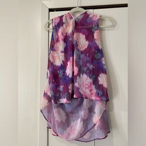 Jennifer Lopez Pink and Purple Floral Blouse